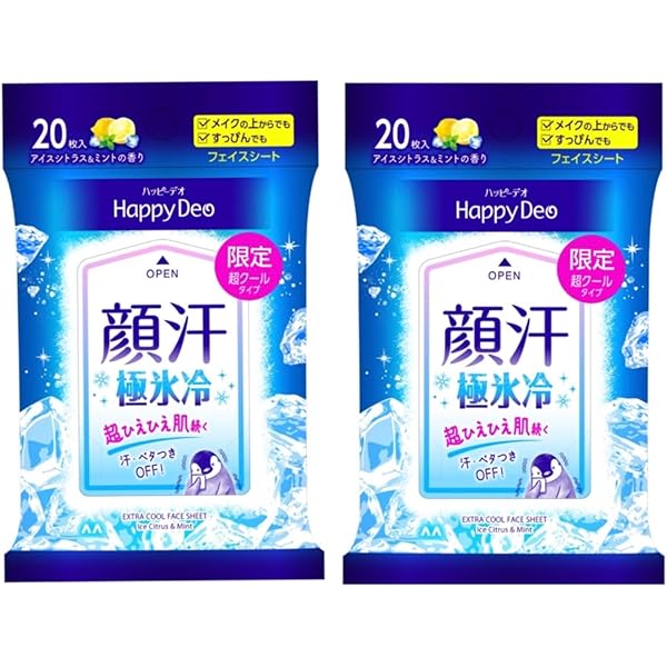 Amazon | ハッピーデオ 顔汗 極氷冷フェイスシート アイス