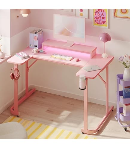 Amazon | JYYYBD ゲーミングデスク ゲーミングチェア 木製天板 ピンク