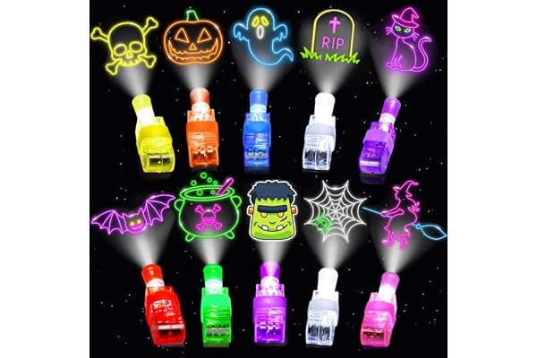 ハロウィン 指ライト 40個セット パーティー景品 子供用 おもちゃ お菓子なし ギフト 仮装 ピニャータ 中身 ブラックライト 光る 小物 大量 昆虫観察キット (ハロウィン)