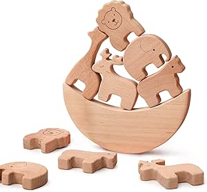 Amazon Let S Make 積み木 赤ちゃん おもちゃ 天然木 動物 つみき ベビー 知育玩具 子供 早期開発 女の子 男の子 １歳 ２歳 集中力 指先訓練 パズル 誕生日 出産祝い プレゼント 6ピース 積み木 おもちゃ