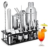 Yoseka カクテルシェイカー 23点セット カクテル セット 道具 550ml カクテル シェイカー セット ステンレス製 cocktail set カクテルセット バーテンダー 初心者用 バーセット 業務 自宅用