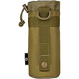 ArcEnCiel 水筒ポーチ ペットボトル 550ml モールシステム Molleに対応 ミリタリー タクティカル キャリー ボトルポーチ ドリンクポーチ ハンディポーチ ボトルケース アウトドア バイク 登山 サバゲ― ナイロン ブラウン