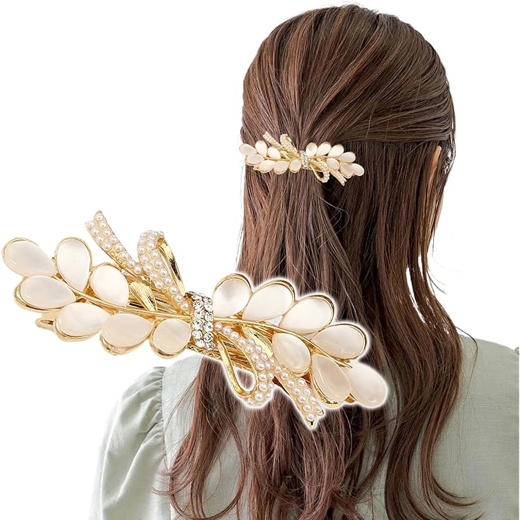 Amazon.co.jp: Liroyal 紫 柿の花 バレッタ ヘアクリップ 大人用