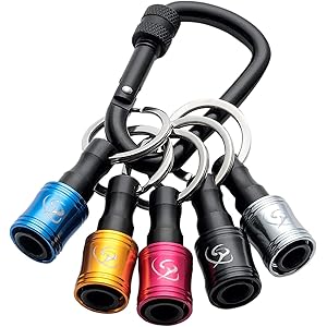 SOUL POWER ビットホルダー5色セット キーホルダー型 引き上げ式 カラビナ付き 携帯用 ソケットホルダー 先端…