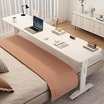 Amazon.co.jp: 高さ調節可能なベッド上テーブル シングル/ダブル