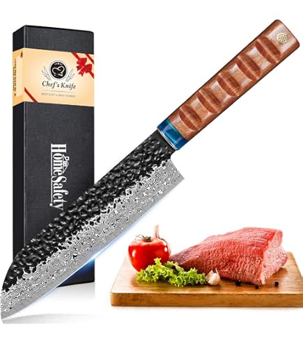 Amazon | KyushuBlade 包丁 三徳包丁 ダマスカス包丁 刃渡り180mm