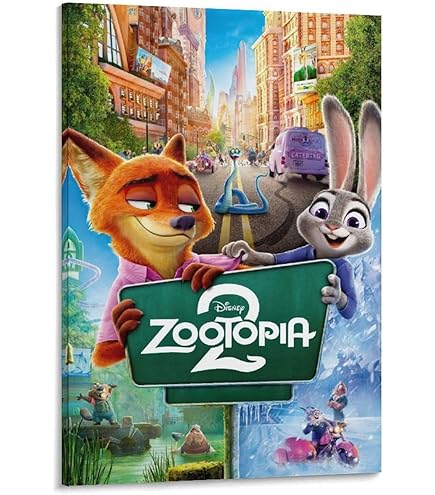 Amazon.co.jp: 映画ポスター ズートピア -2 ポスター アートキャンバス