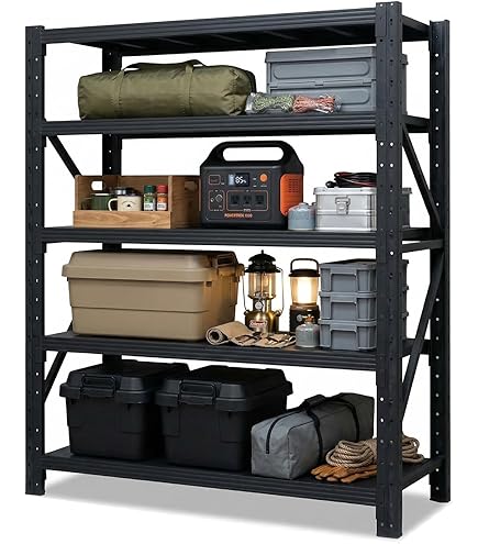 Amazon.co.jp: スチールラック 幅約150cm 4段 奥行約50cm 高さ約150cm