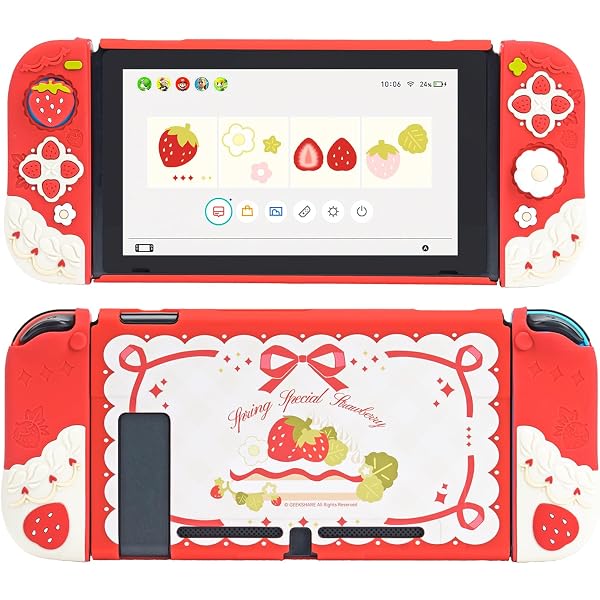Amazon.co.jp: ﻿【スイッチライト専用】﻿SWITCH Lite対応 クリア苺模様