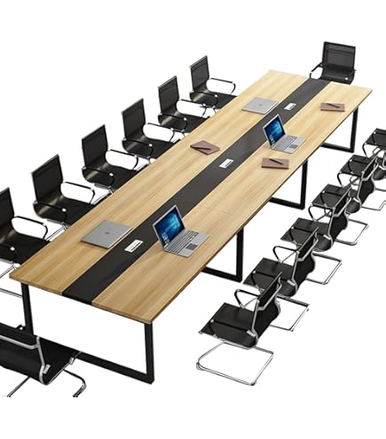 会議テーブル ロンナ 長円形テーブル/ホワイトT字脚 幅210×奥行100cm 会議