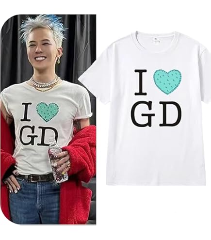 G-DRAGON ジヨン 公式 半袖 Tシャツ ホワイト ピンク 白　L 新品 Amazon | [LPYHSCC] gドラゴン Tシャツ 半袖 T-Shirt ジー
