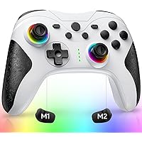 Switch コントローラー 自動連射機能 スイッチ コントローラー 3階段TURBO速度 マクロ機能 背面ボタン付き 無線 Bluetooth接続 9色RGBライト 高耐久ボタン 20時間連続使用 1000mAh大容量 プロコン 6軸ジャイロセンサ
