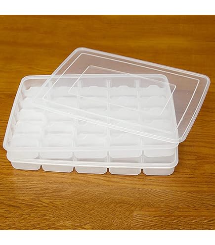 餃子トレー(冷凍可能 Amazon.co.jp: 冷凍餃子トレイ | 30コンパートメントの冷蔵庫食品保存