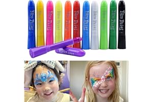 Chisafly フェイスペイント ボディペイント 全12色 顔ペン マタニティペイント クレヨン 簡単水洗 無毒 安全 コスプレ クリスマス ハロウィン 小道具 イベンド 祭り スポーツ応援 (12色セット）