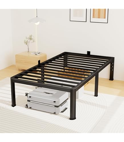 Bed Frame Full Lusimo Steel Base Twin Bed Frame, 14 Inch Heavy