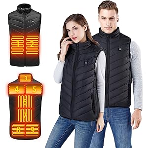 【2020進化版】 電熱ベスト 加熱ベスト 9つヒーター 電熱ジャケット 超軽量 USB 3段温度調整 保温防寒 超軽量…