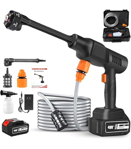 Amazon | G-KiKi コードレス高圧洗浄機 バッテリー2個付き 6-in