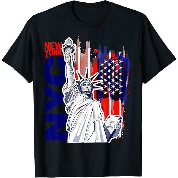 Amazon | ヴィンテージニューヨーク市とアメリカ国旗Tシャツ