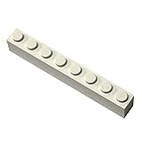 (d. 10 Pieces, White) - LEGO Parts and Pieces: White 1x8 Brick x10