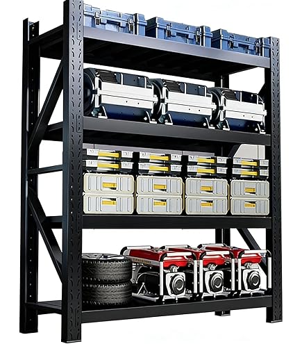 Amazon｜スチールラック 倉庫収納ラック 業務用メタルラック 棚 4段 耐