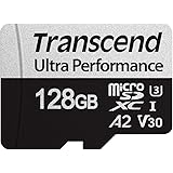 トランセンド ウルトラパフォーマンス microSDカード 128GB UHS-I U3 V30 A2 Class10 SDカード変換アダプタ付【データ復旧ソフト無償提供】TS128GUSD340S