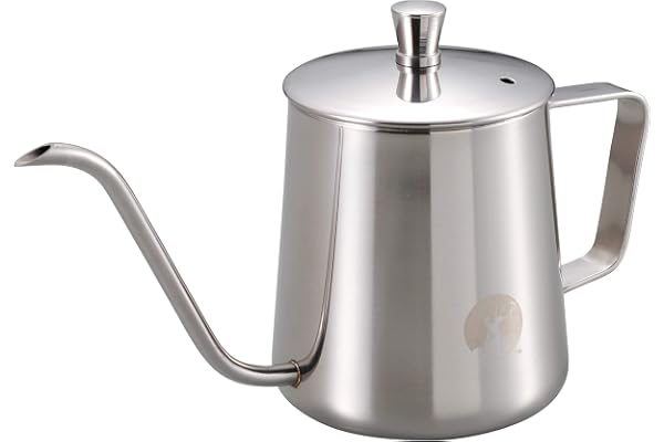 キャプテンスタッグ コーヒーポット ドリップケトル UW-3544 細口 シルバー 満水容量380ml | 18-8ステンレス製| 幅195×奥行80×高さ110mm