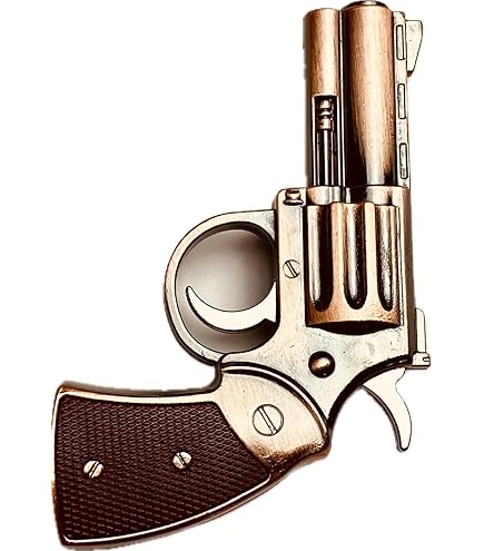 Amazon.co.jp: ターボライター ピストル型 リボルバー シルバー