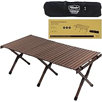 Hilanders 木製　ロールトップテーブル 120×60cm Amazon | Hilander(ハイランダー) ウッドロールトップテーブル