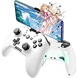 ワイヤレス コントローラー Switch/PC/IOS/Android全対応【方向ボタンレイアウト可能/背面ボタン/スマホホルダー付き】プロコン ゲームパッド 自動連射 Bluetooth/2.4GHz/有線接続 6軸ジャイロセンサー マクロ機能 M