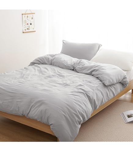 TEKLA ダブルサイズ 掛け布団カバー ソフトグレー TEKLA 布団カバー シングル オーガニックコットン