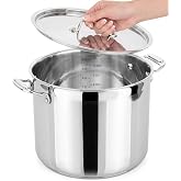 NutriChef Stainless Steel Pot 11.4L Stock Pot with Lid, Large Cooking Soup Pot, Heavy Duty Induction Compatible
