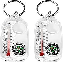 Amazon.co.jp: 小型温度計 コンパス キーホルダー サバイバル