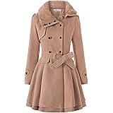 Amazon Dengxianchen アウター コート レディース 冬 大きいサイズ 防寒 防風 ウールコート ロングコート チェスター ディース 黒 チェスターコート コート ジャケット 通販