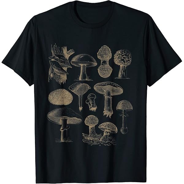 Amazon | きのこ識別表 Tシャツ | Tシャツ・カットソー 通販