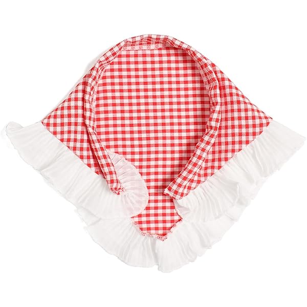 Heart Cafe カチューシャ　赤　ギンガムチェック Heart Cafe OP Set by Angelic Pretty