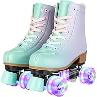 Amazon.co.jp: [YIZELVDUI] ローラースケート 四輪 4つウイール 発光