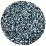 アンドエヌイー(&NE) 低反発ミックスシャギーチェアパッド マルブルー φ35 cm NOK-026M-BL-T