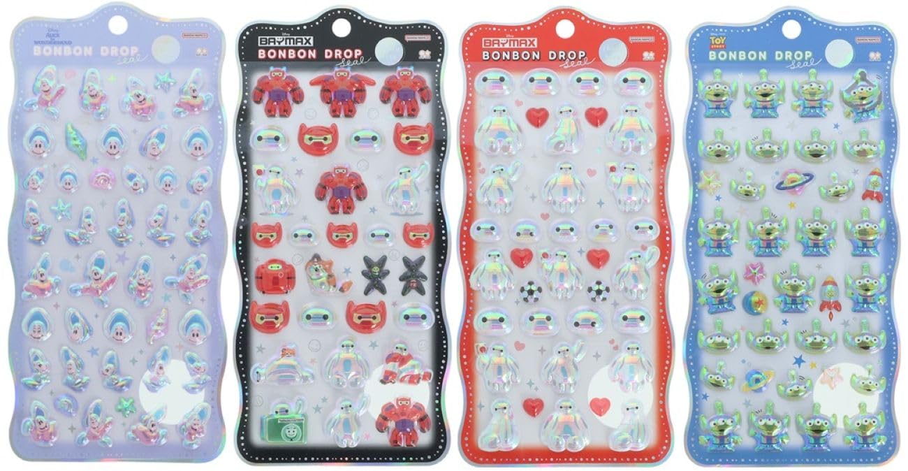 ボンボンドロップシール ディズニー2【4個セット】L ヤングオイスター ベイマックスPスーツ ベイマックスハート エイリアン