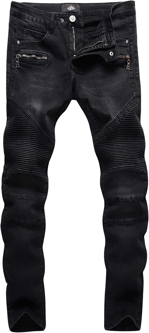 Stretch Skinny Biker Denim Jeans Pants 