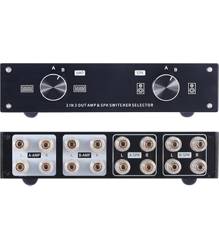 SOLUPEAK P2 2 Way Amp/Speaker Switch Selector Box, Passive Audio