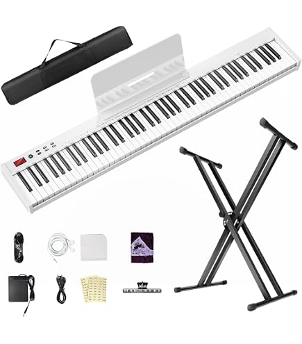 Amazon | YOPIN 電子ピアノ 88鍵盤 スタンド付き MIDI対応 129種音色