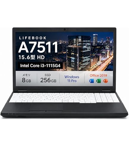 富士通 A7511/G Win11 office 11世代 8GB SSD256 Amazon.co.jp: 富士通 LIFEBOOK A7511/G ノートパソコン 15.6インチ HD