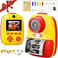 子供用プリントカメラ 子供用デジタルカメラ トイカメラ サーマル加熱仕組み 前後2600万画素 10倍ズーム 1080P…