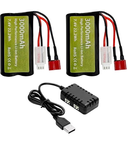 Amazon.co.jp: 2PCS 7.4V 3000mah 15C 2S リチウムイオン電池とXT-30
