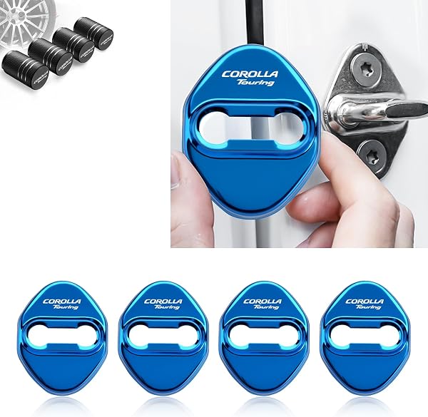 Corolla Touring Dedicated Car Door Striker Cover, Corolla Touring Accessory, Custom Parts, Door Lock Cover, Scratch Resistant, Protective, High Quality Mirror Stainless Steel, Original, Improved Type - 1
