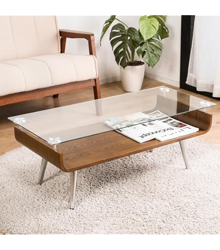 ガラスと木製のセンターテーブル 約120cm x 60cm Amazon.co.jp: センターテーブル ガラス 黒 幅120cm ガラス