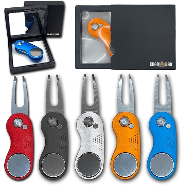 Amazon.co.jp: CBワニ革×亜鉛合金ゴルフ グリーン フォーク&マーカー青  