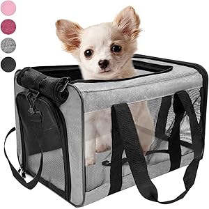 Prodigen ペットきゃりーバッグ キャリーバッグ 犬用 猫用 ショルダー 手提げ 肩掛け 顔出し ペットキャリー バッグ 折り畳み式 猫 きゃりーバッグ 軽量 通気性抜群 散歩 通院 防災 避難 旅行用 グレー