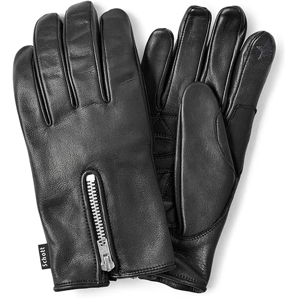 Schott ブラック レザー手袋 正規取扱店 Schott (ショット) 3109075 3970027 ZIP LEATHE