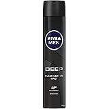 NIVEA MEN Deep Aerosol Antiperspirant Deodorant Spray (250 ml),48HR Anti-perspirant Deodorant for Men, Men's Deodorant Spray 